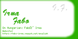 irma fabo business card